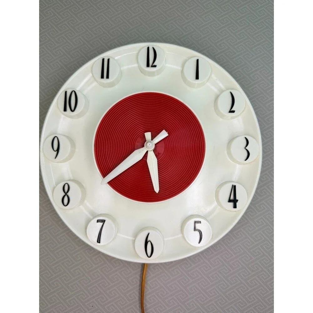 Vintage Spartus Model 522 Kitchen Wall Clock MCM WORKS! Harold Products Co